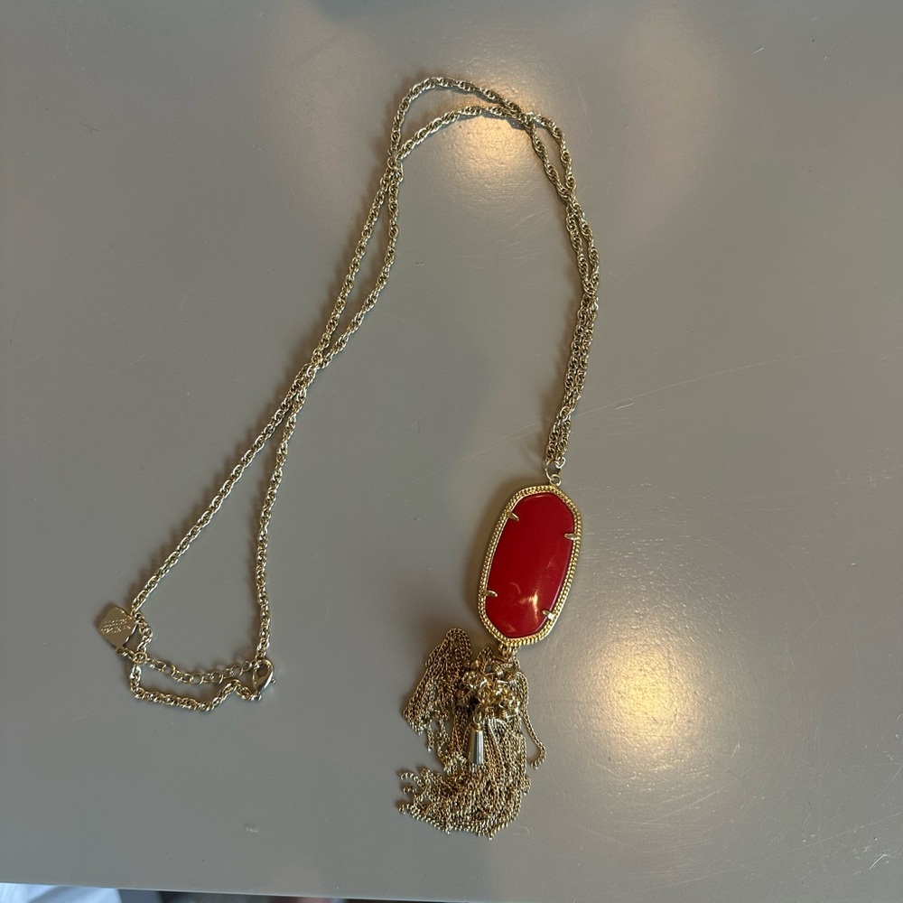 Red and gold Kendra Scott necklace